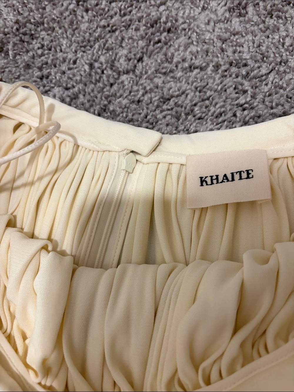 EUC Khaite Lowell Pleated Maxi Skirt in Cream Sz 4 - Picture 6 of 10